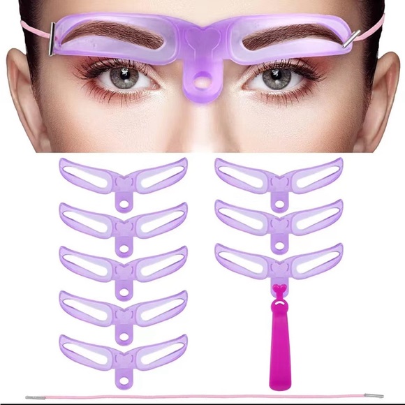 8PCS Eyebrow Shaper Makeup Reusable 8 In 1 Template Eyebrow - Picture 1 of 8